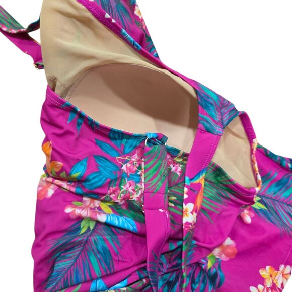 Kim Gravel x Swimsuit For All Pink Lightly Padded Scoop Neck Tankini & Shorts 16 - Picture 3 of 4